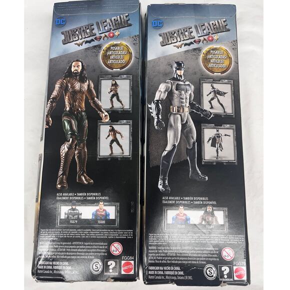 2 DC Justice League AQUAMAN & BATMAN Posable Action Figures! Never been open - Picture 2 of 16